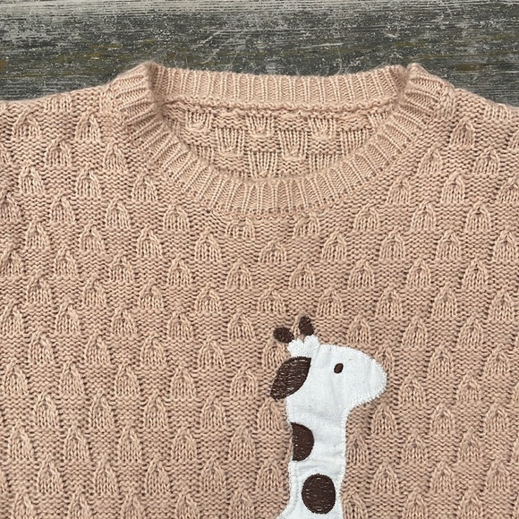 cable knit pull over sweater with giraffe So soft - Picture 4 of 8